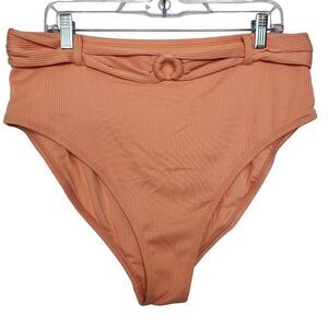 Cupshe Ribbed Orange Belted Swim Bottom Size 2X